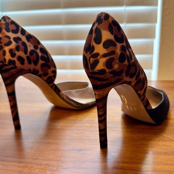 Mix No. 6 Black and Leopard Print Women's Heels Sz 6 - Picture 5 of 9